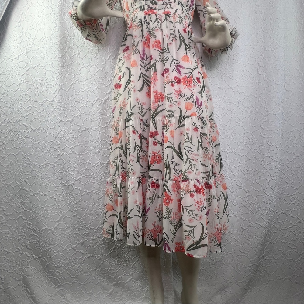 Eliza J Pink and White Floral Dress - Picture 3 of 13